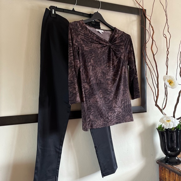 90’s Liz Claiborne stretch black brown sweater - Picture 3 of 8